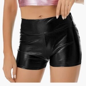 Women's High Waist Shorts,ideal for shiny metallic dance.Size M